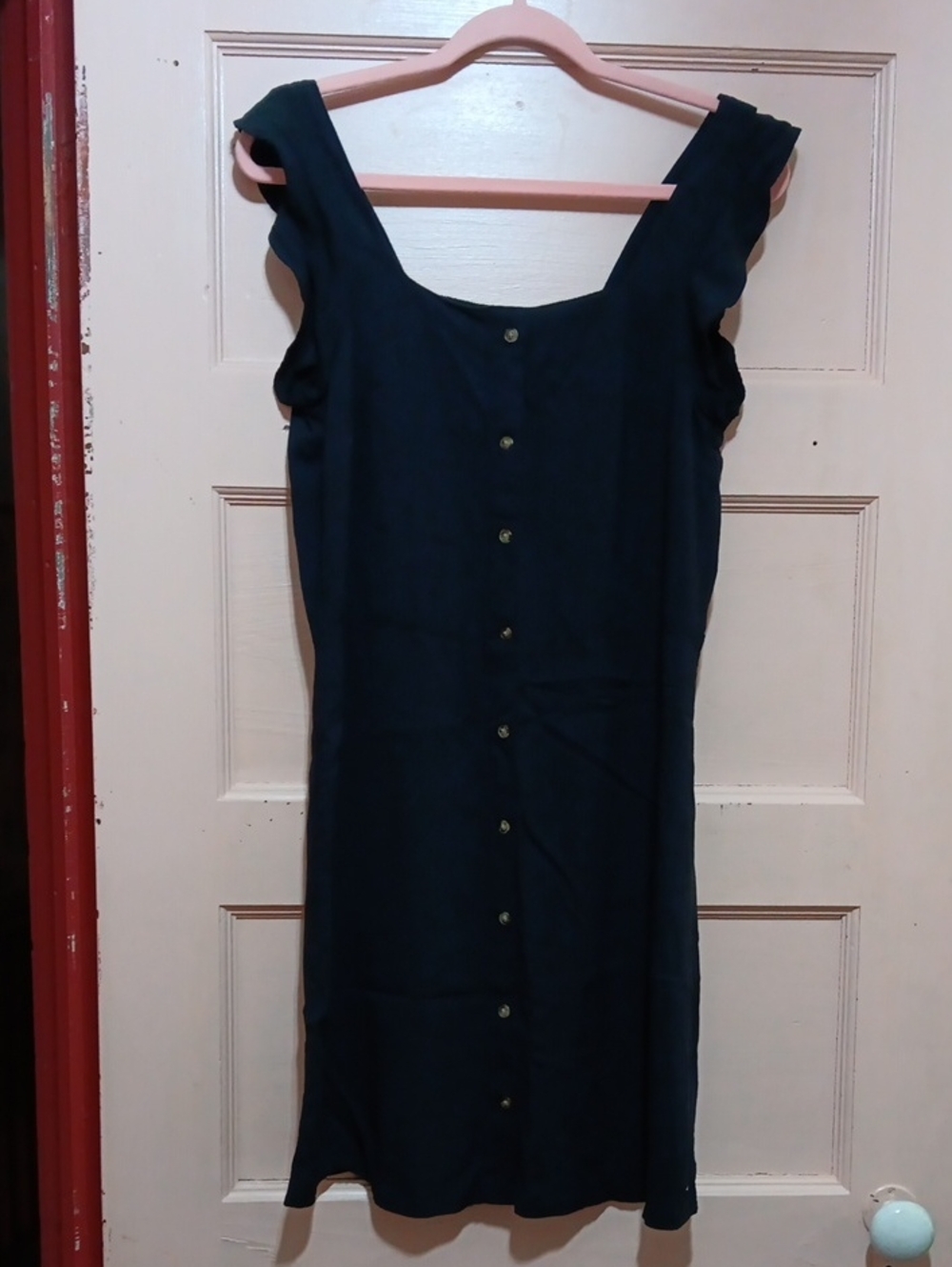 Ripzone Sleeveless Button-Front Midi Dress in Navy